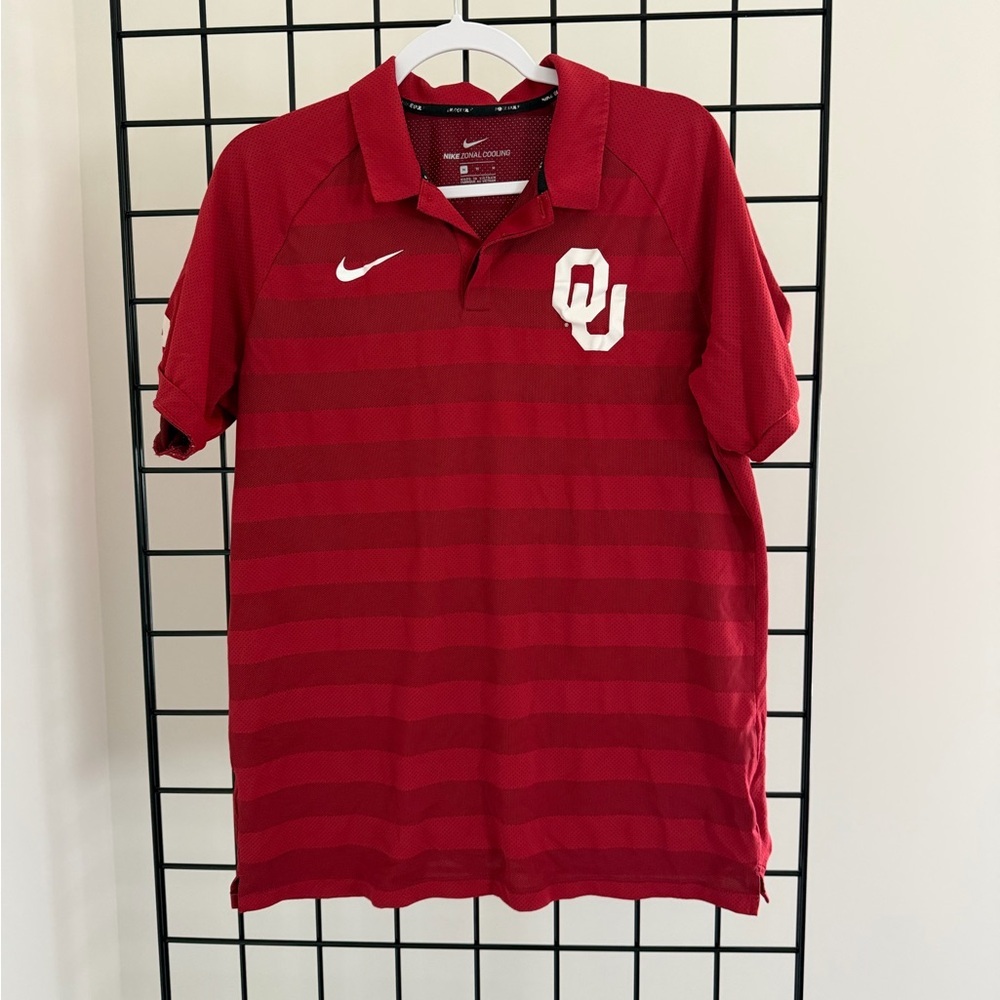 Nike Men's Crimson Polo Shirt with Logo